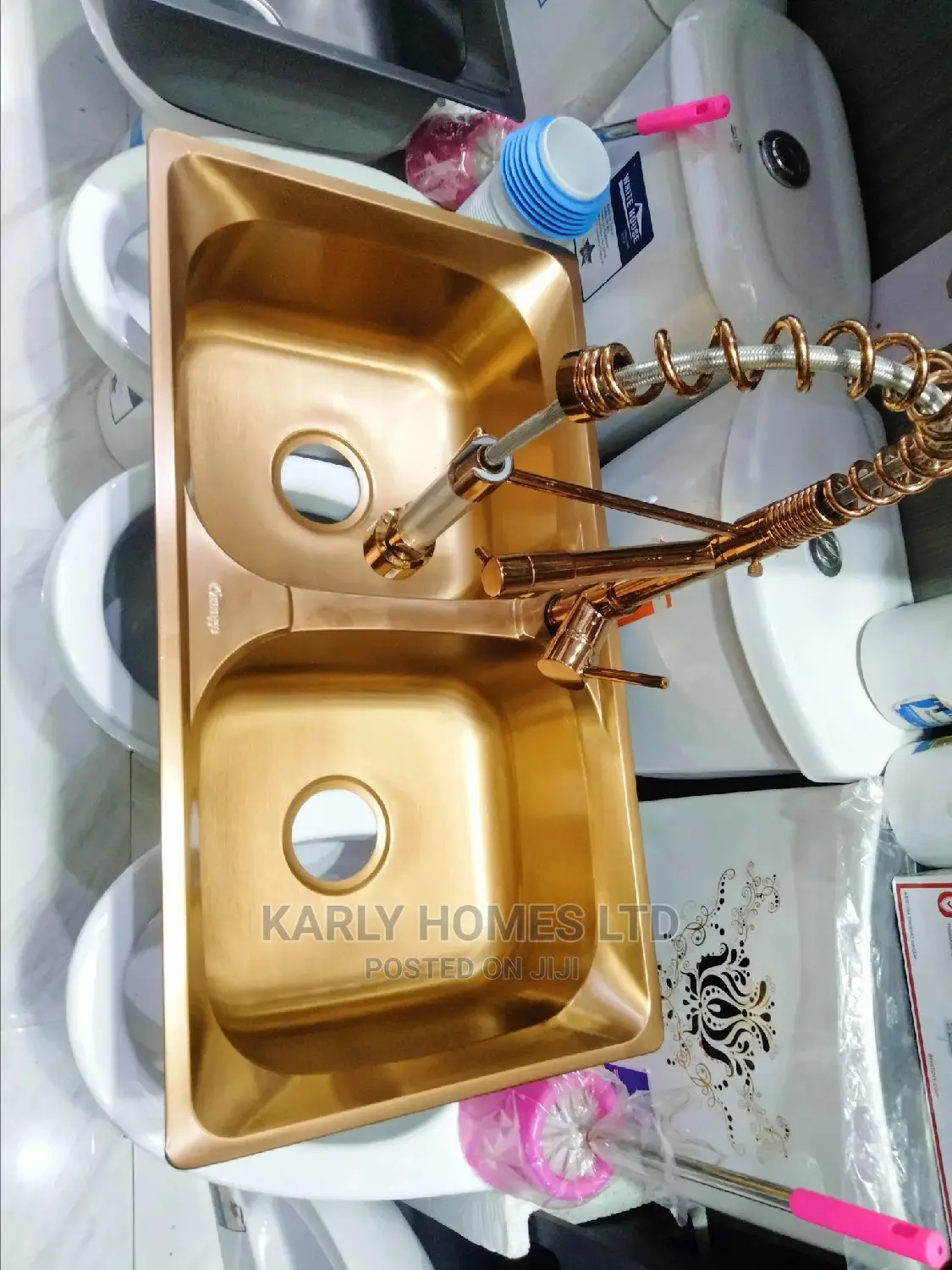 Big Rose Golden II Double Bowl Kitchen Sink