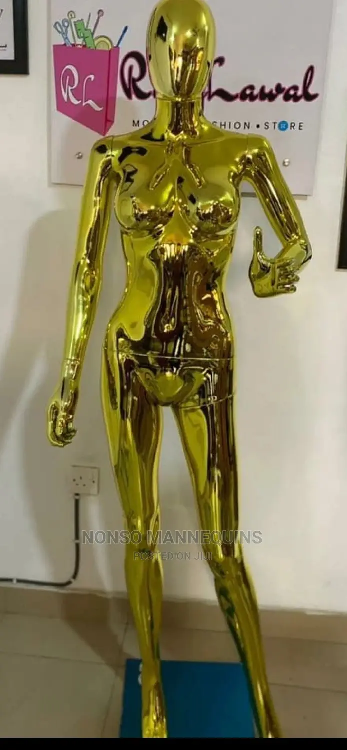 Yellow Size 8 Body Female Gold Chrome Mannequins