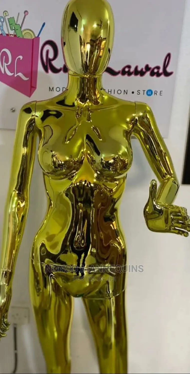 Yellow Size 8 Body Female Gold Chrome Mannequins