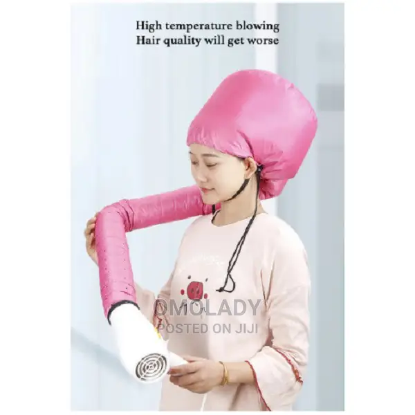Portable Soft Hair Drying Salon Bonnet Cap - Pink