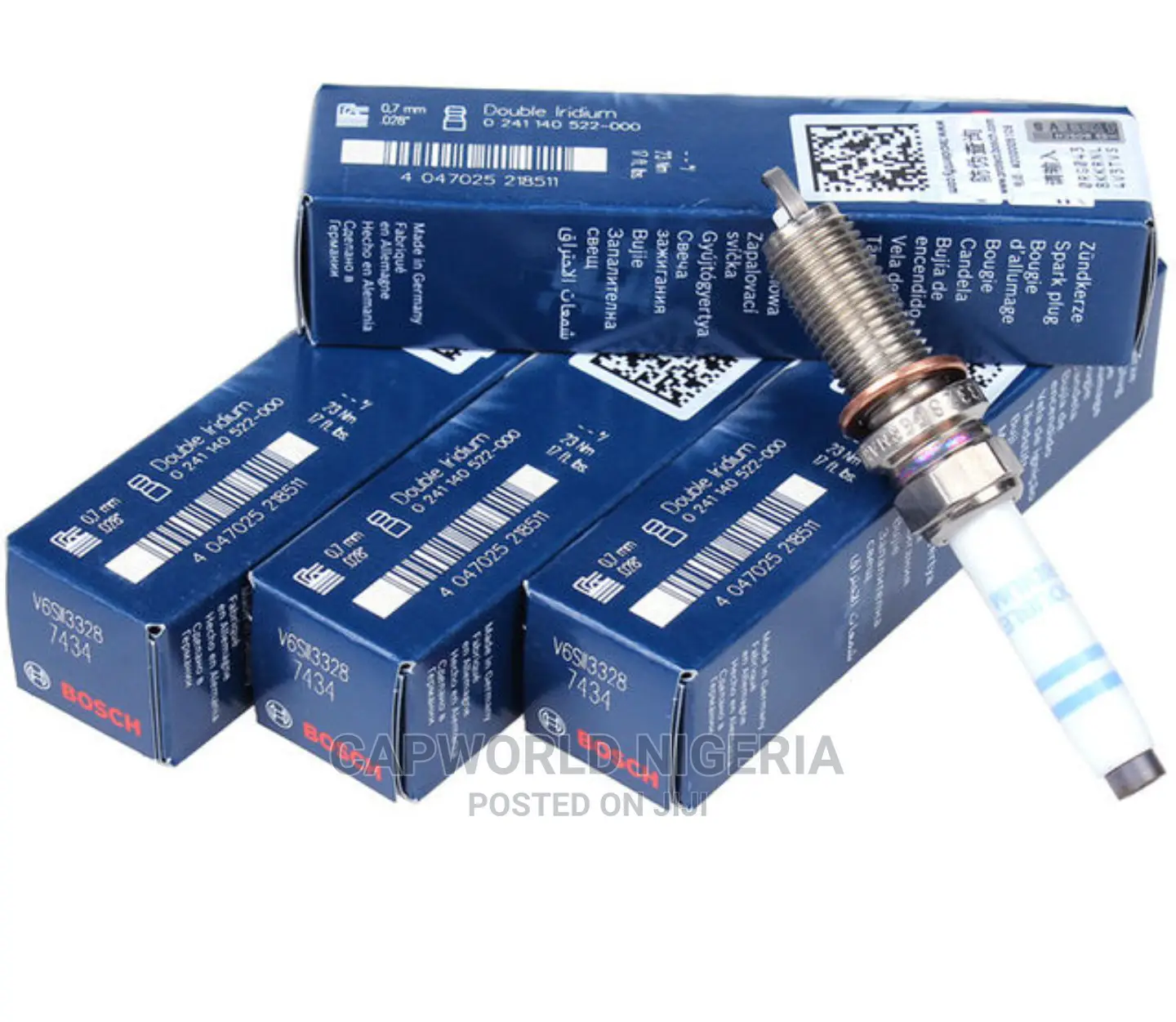 Genuine Bosch 7434 Double Iridium 4X Longer Life Spark Plugs