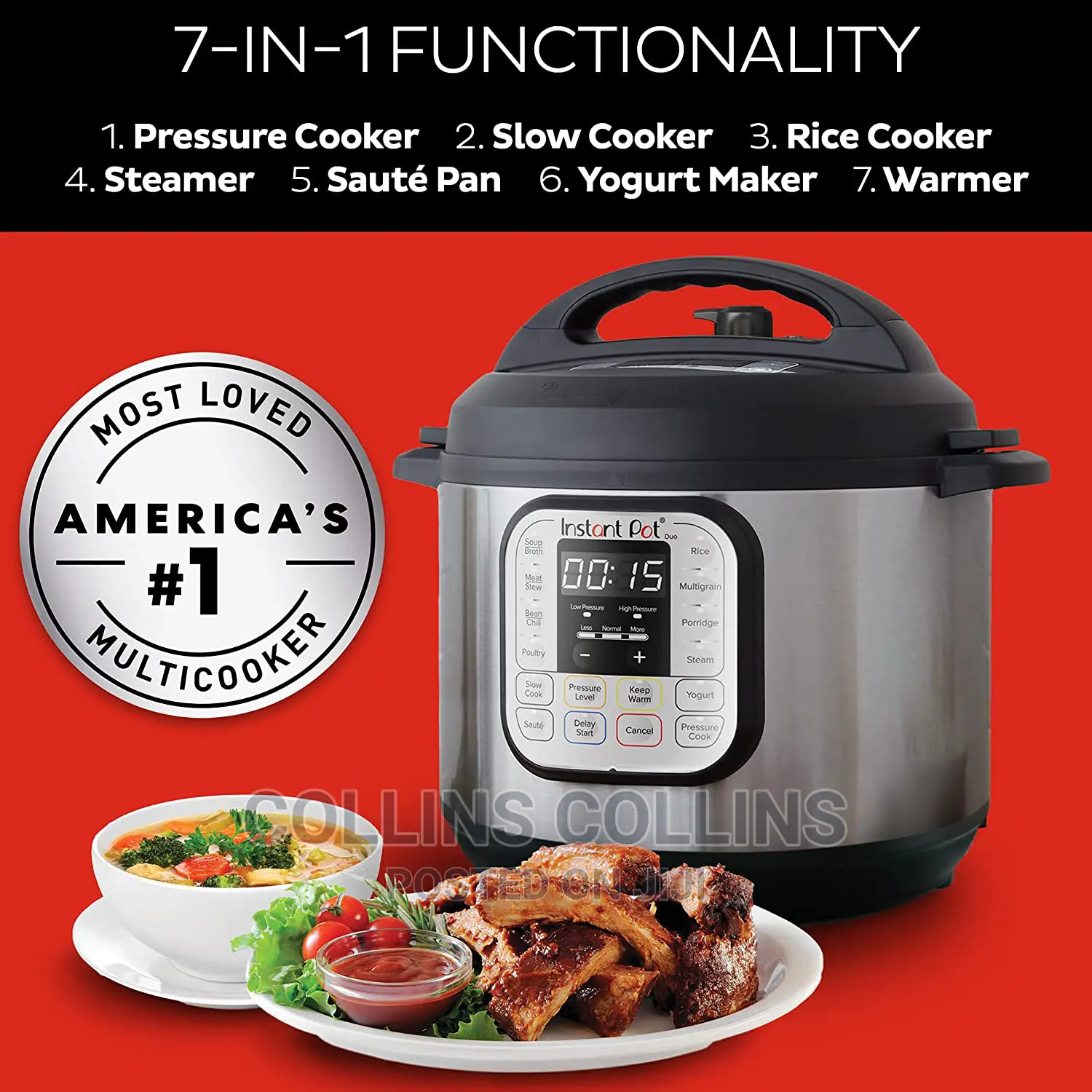 Instant Pot Duo 7-in-1 Electric Pressure Cooker,