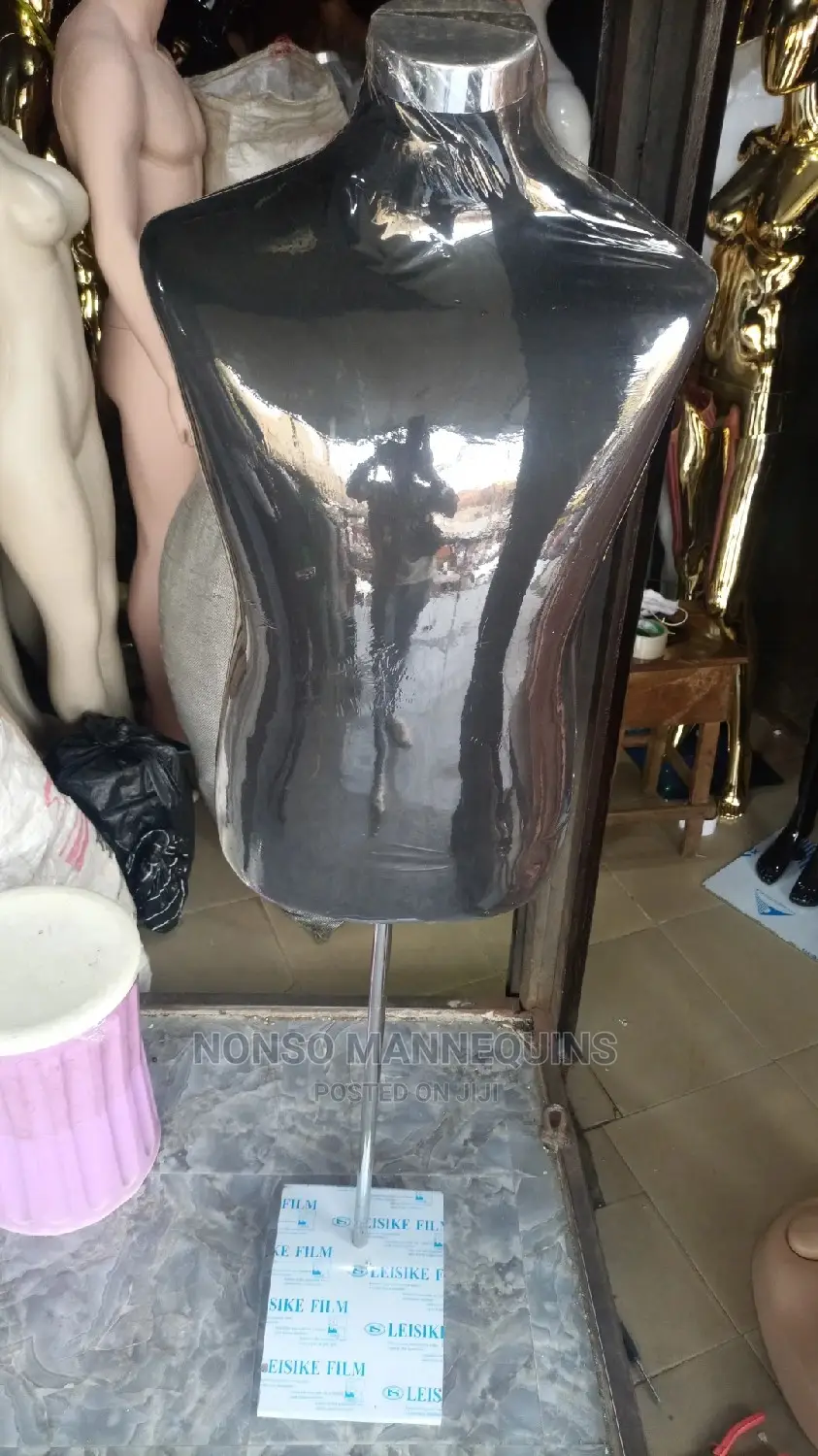 Imported Male Pinnable Half Body Black Dressform