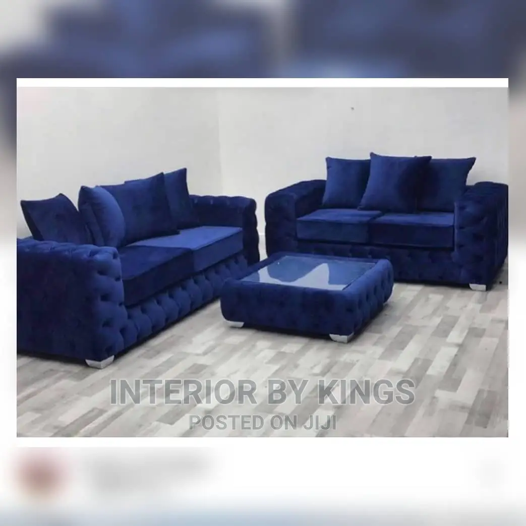 4seater Sofa With an Ottoman With a Glass Top