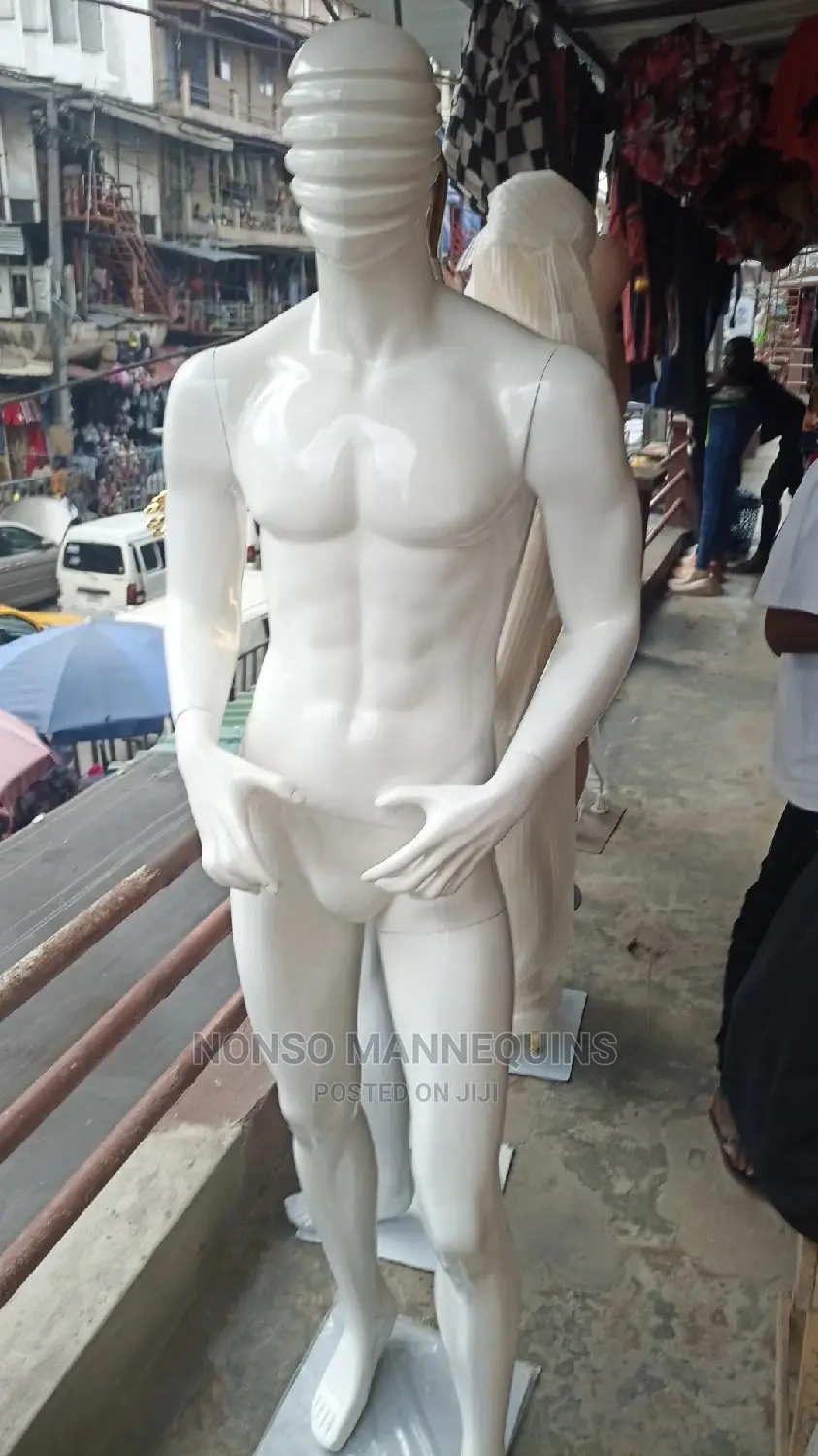 Thick Full Glossy White Male Full Body Mannequin