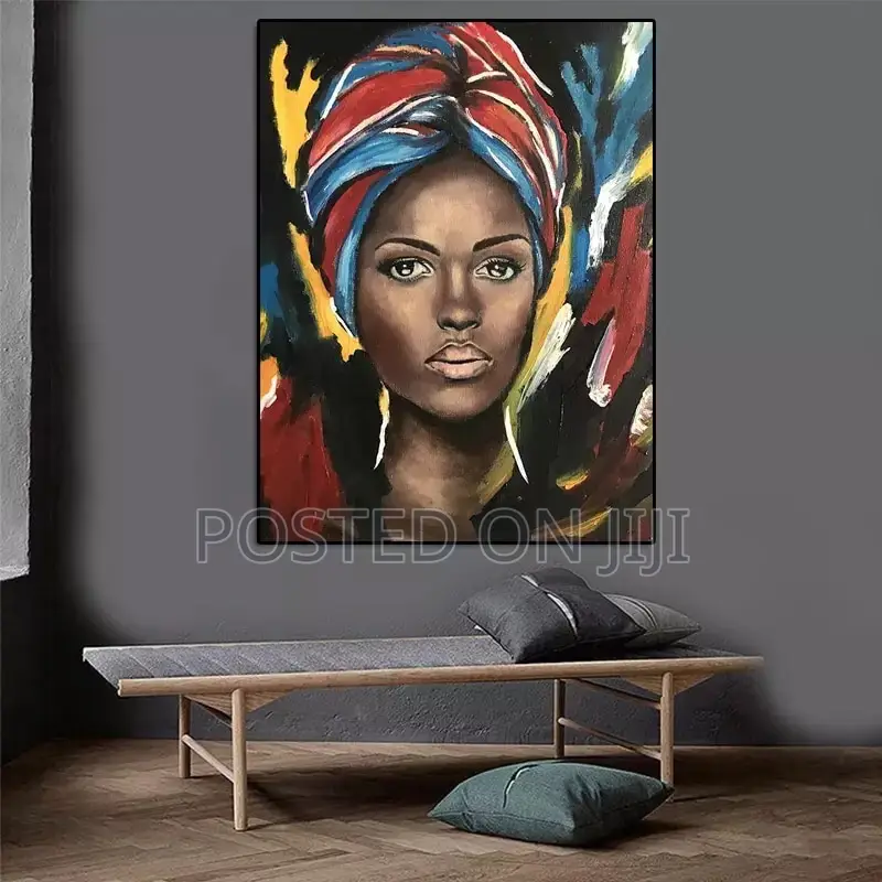 Black African Woman Painting