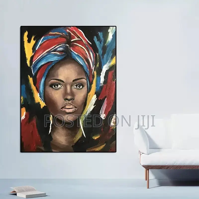 Black African Woman Painting