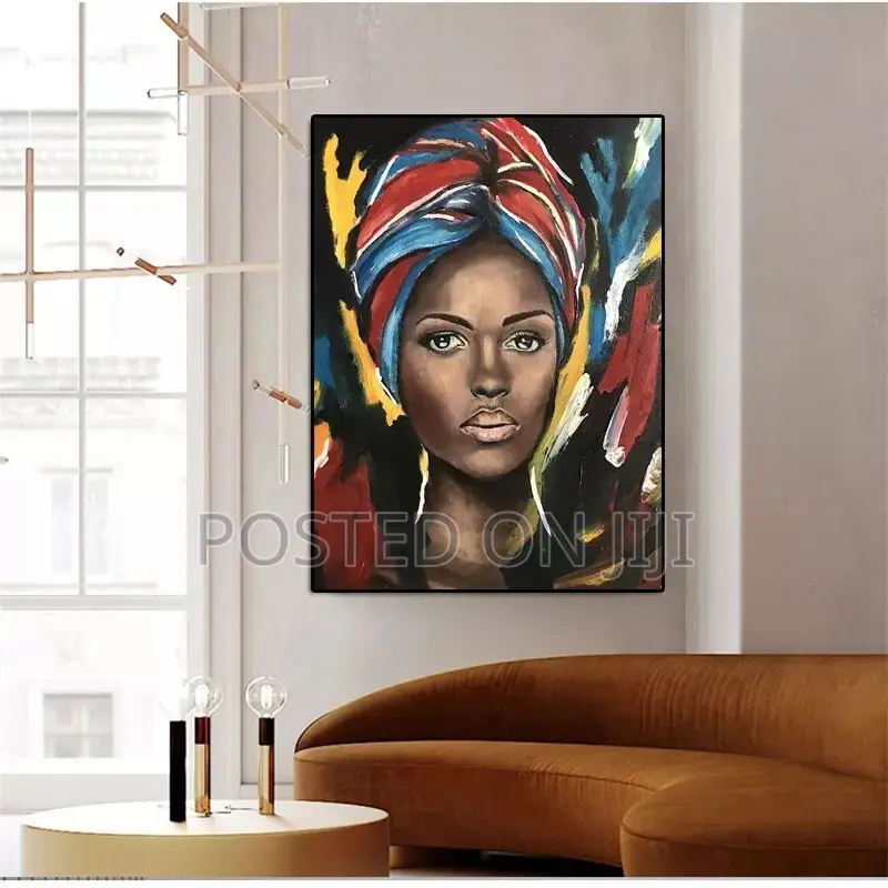 Black African Woman Painting