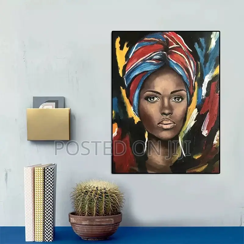 Black African Woman Painting