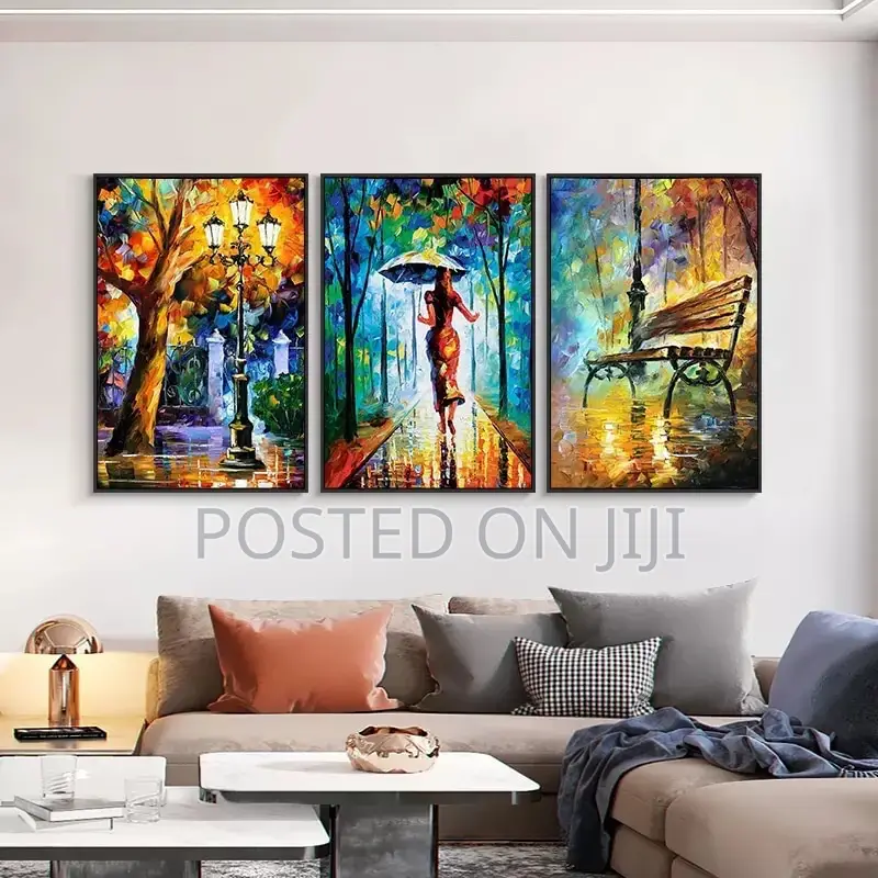 Forest Street Rainy Pictures for Wall Decoration