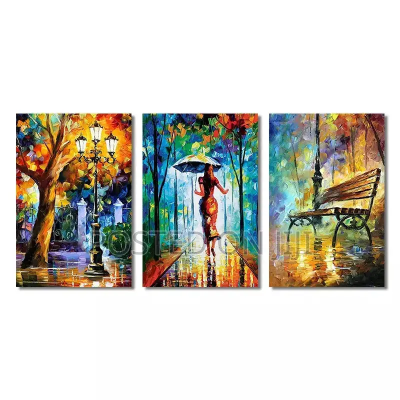 Forest Street Rainy Pictures for Wall Decoration