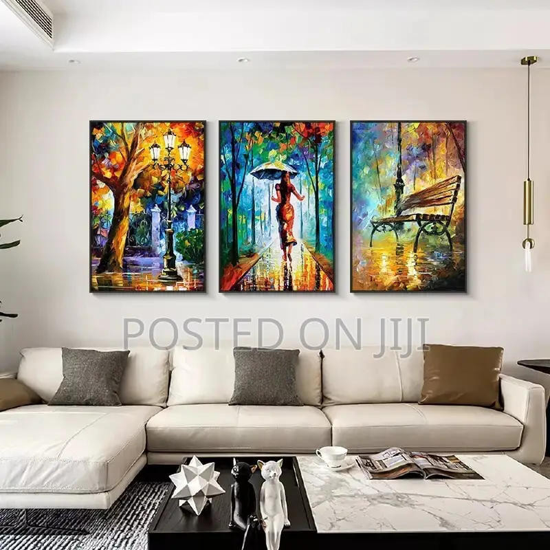 Forest Street Rainy Pictures for Wall Decoration