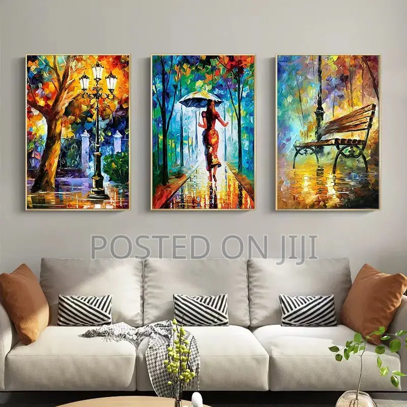 Forest Street Rainy Pictures for Wall Decoration