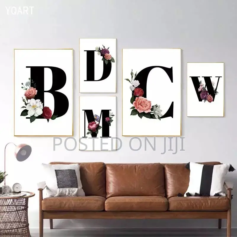 A to Z Black Alphabet Flower