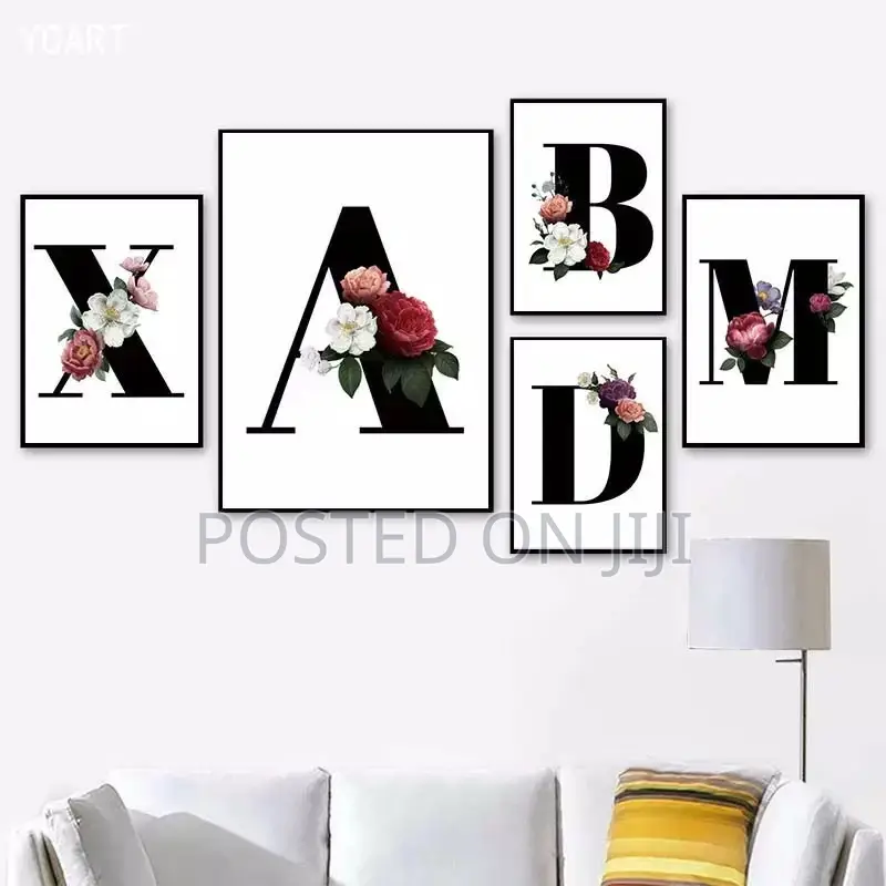 A to Z Black Alphabet Flower