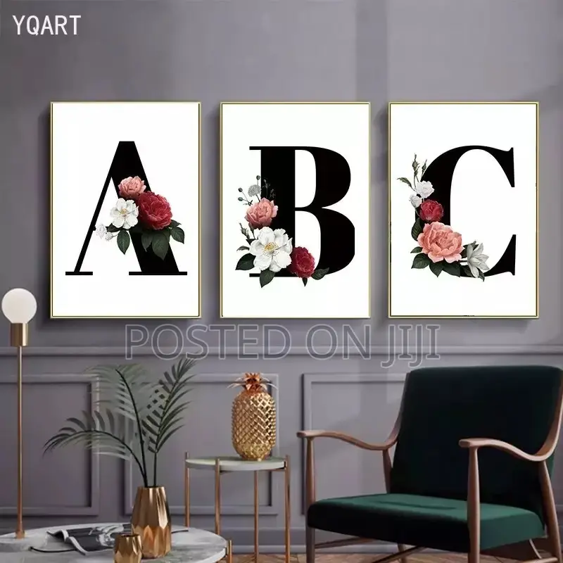 A to Z Black Alphabet Flower