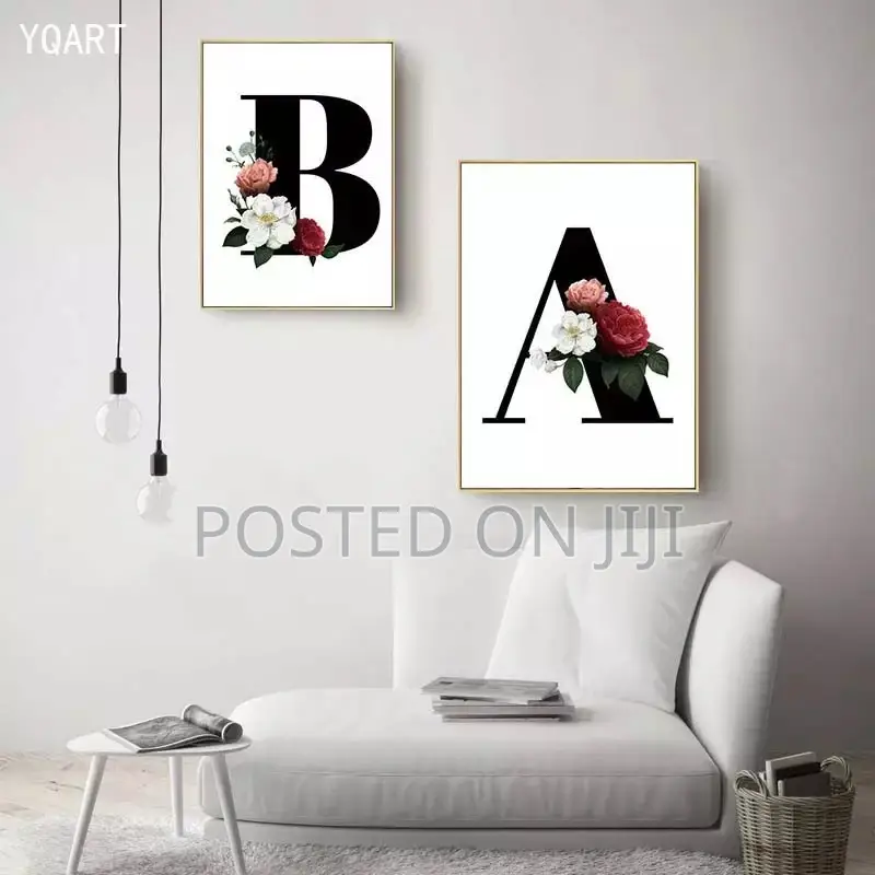 A to Z Black Alphabet Flower