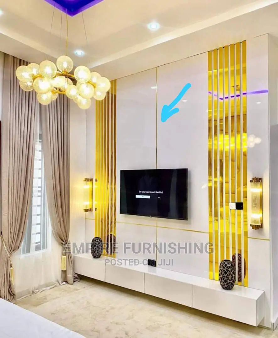 White and Gold Tv Stand