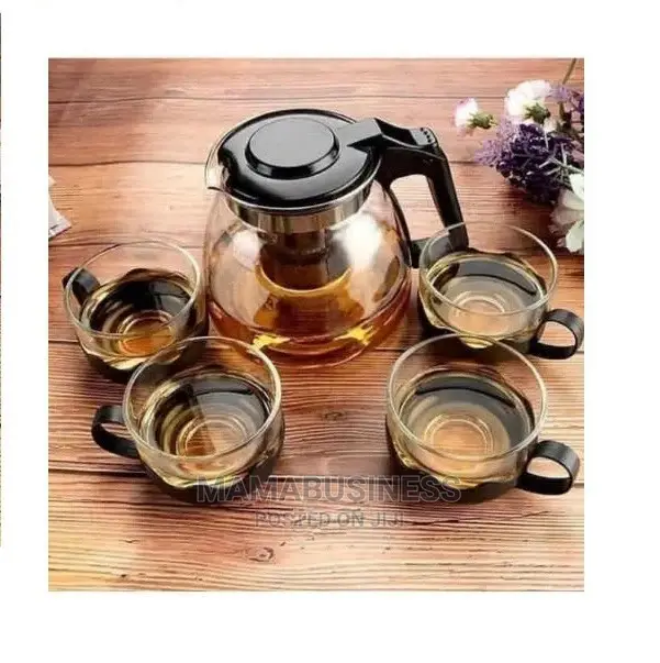 Glass Teapot Set With 4 Tea Cup - 900ml