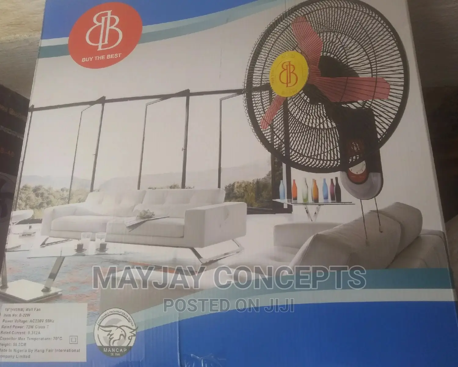 18" BB Standard Wall Fan
