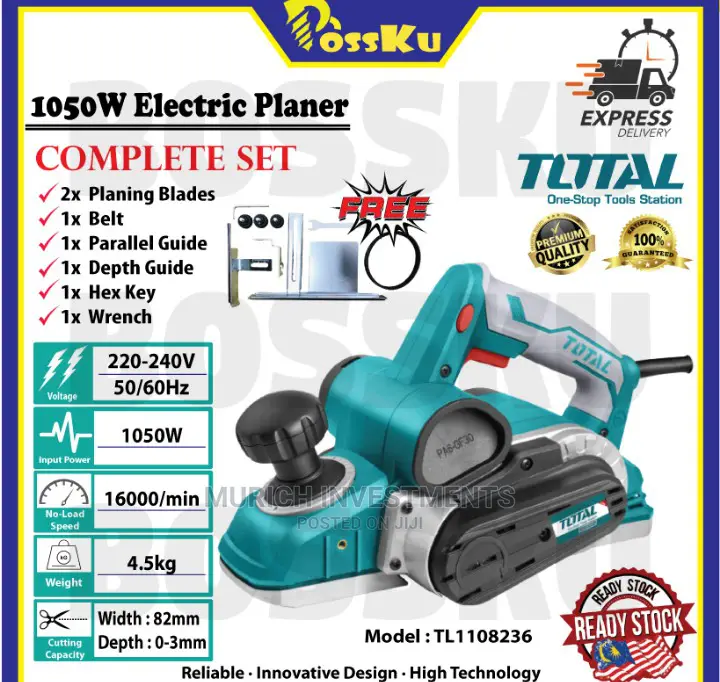 Total Electric Wood Planer 1050 Watts-High Quality
