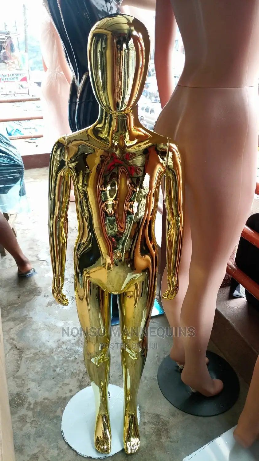 Age 5 To 12 Years Gold Chrome Umisex Children Mannequins