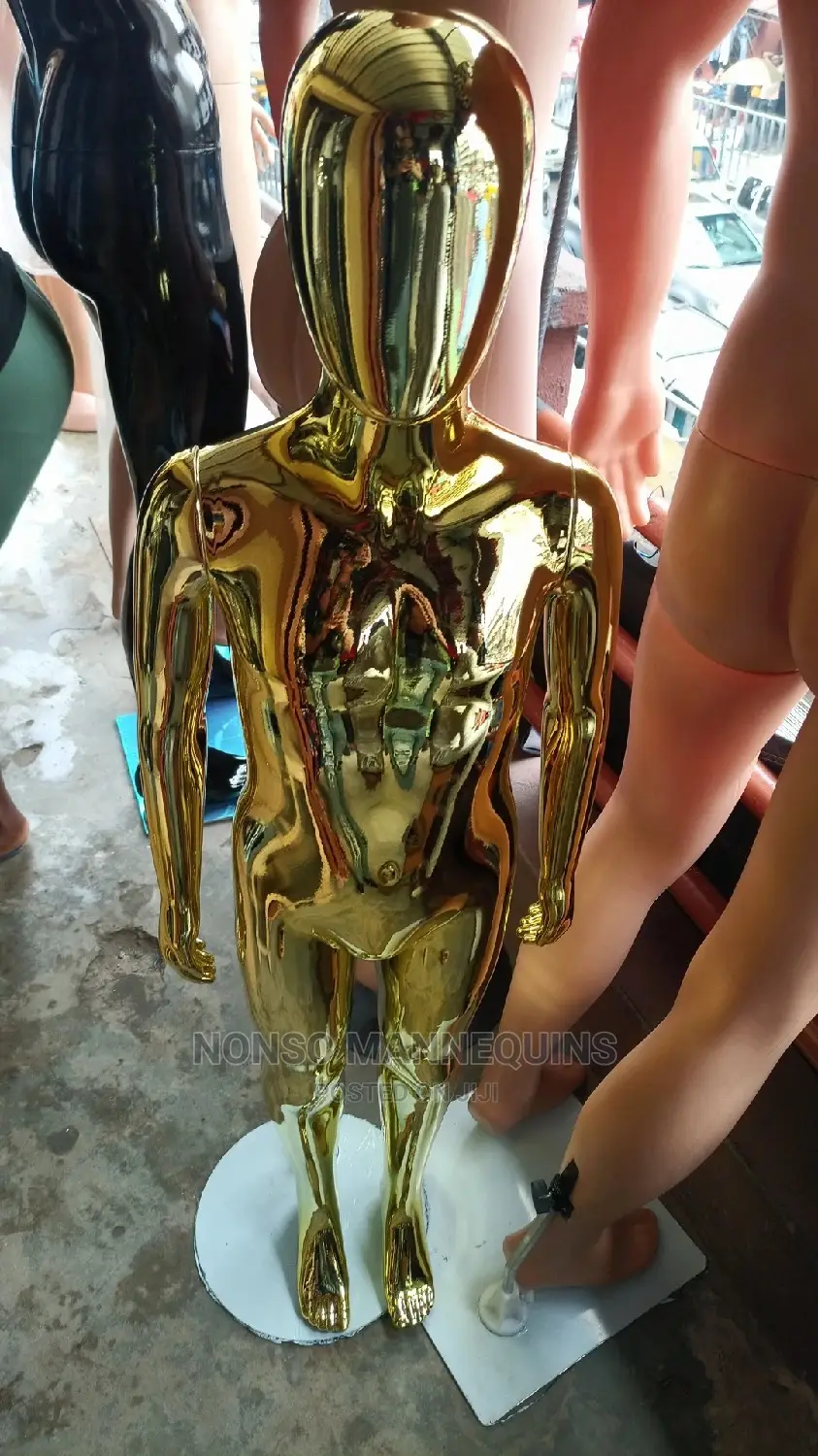 Age 5 To 12 Years Gold Chrome Umisex Children Mannequins