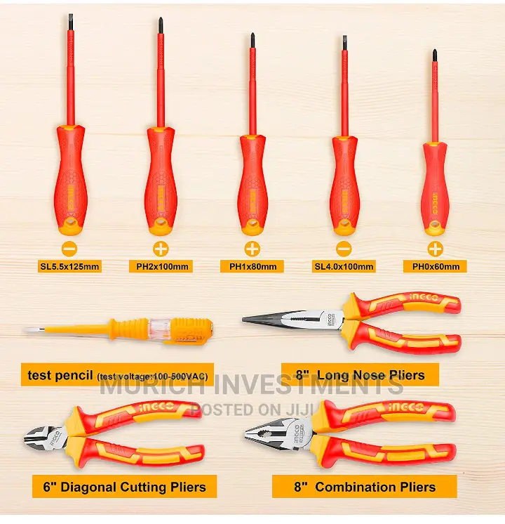 Ingco 9pcs 1000v Vde Insulated Hand Tools Set