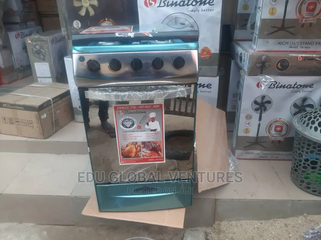 Binatone 4burner Standing Gas Cooker, Oven Grill.