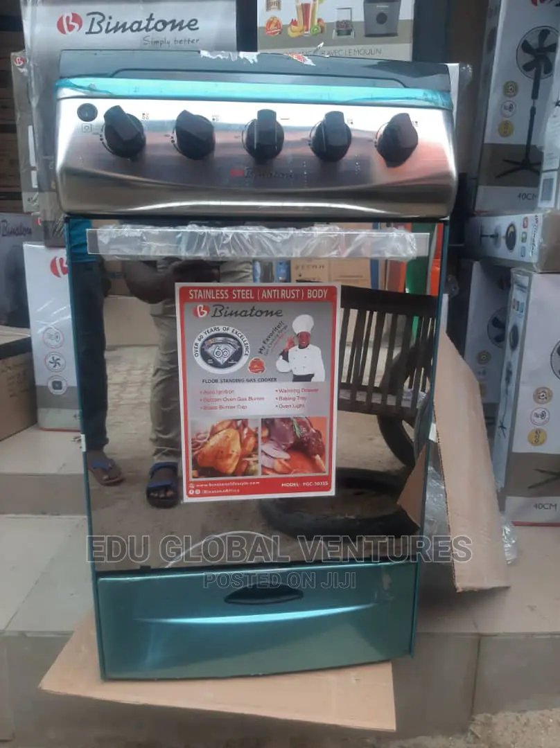 Binatone 4burner Standing Gas Cooker, Oven Grill.