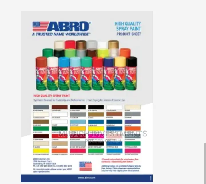 Abro High Quality Spray Paints 12/Case