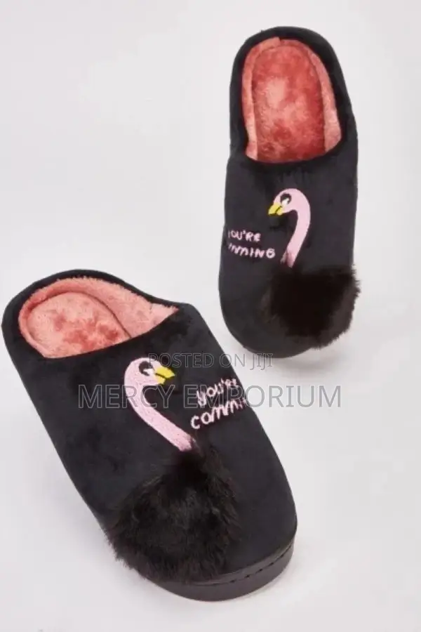 Bird Embroidered Slippers