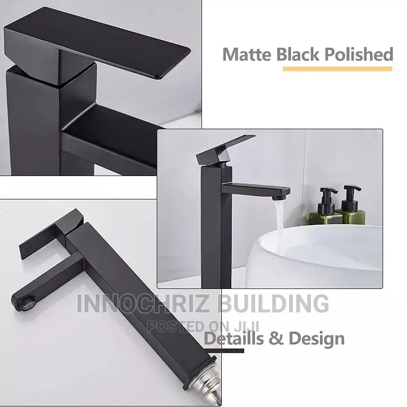 Long Black Basin Mixer