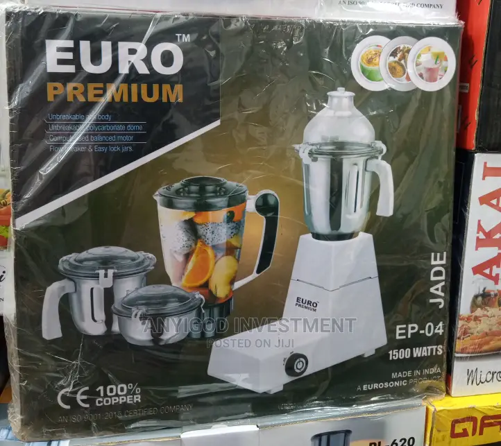 Euro Premium Mixer and Grinder 1500watts 100% Pure Cooper