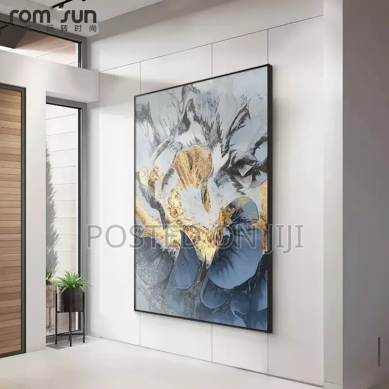 Abstract Blue Flower Canvas and Pint