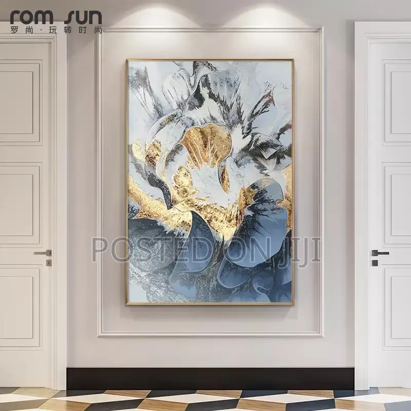 Abstract Blue Flower Canvas and Pint