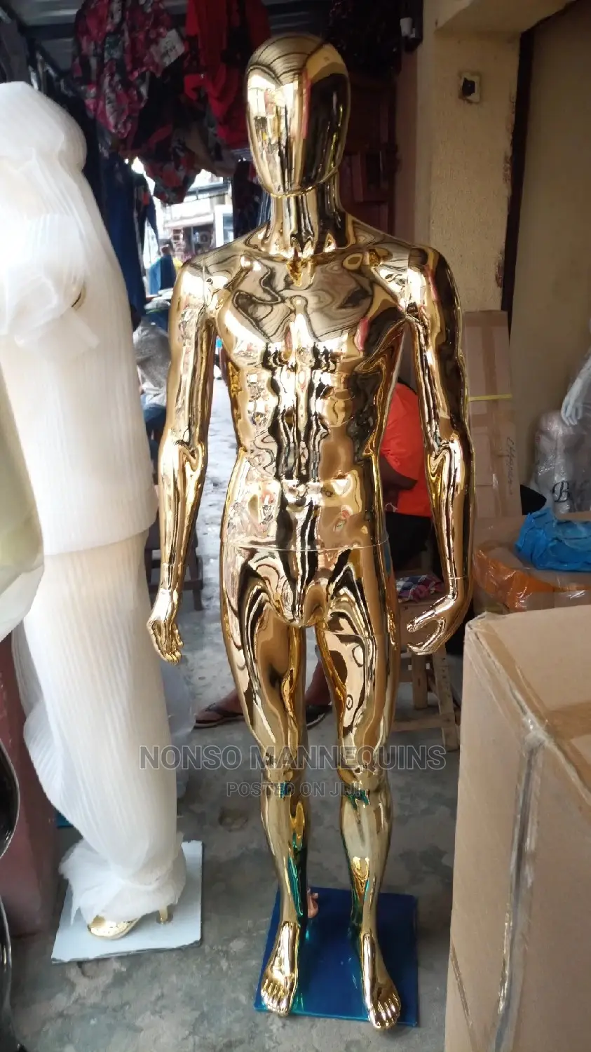 Full Male Gold Chrome Body Display Mannequins