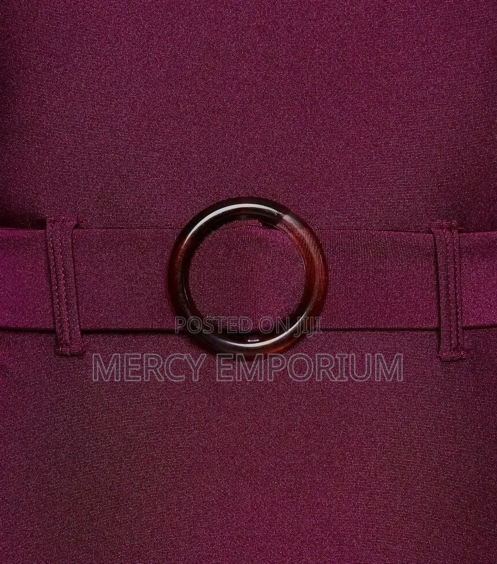 Burgundy Belted Swimsuit