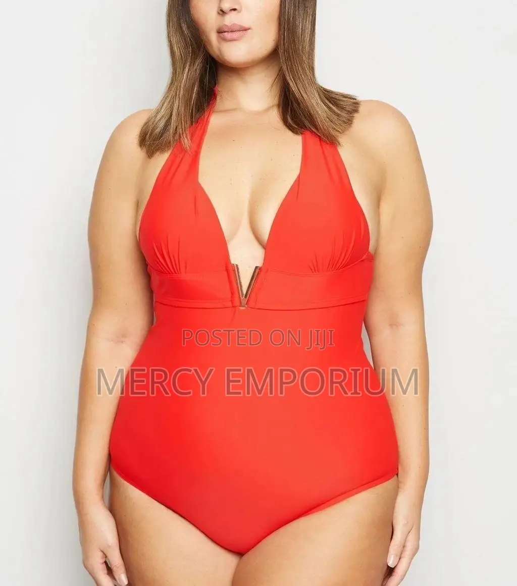 Curves Red 'Lift Shape' v Front Swimsuit