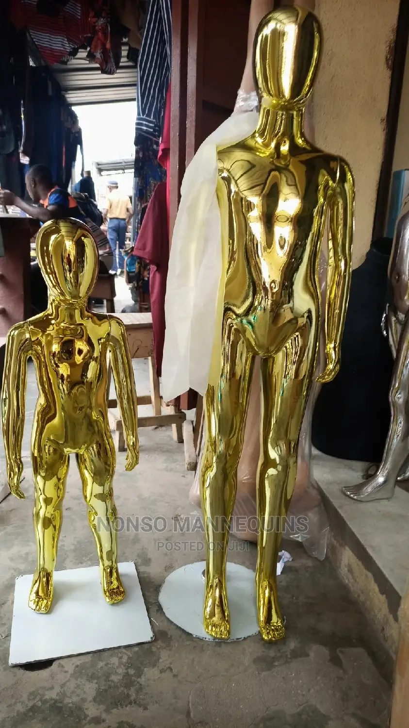 Age 5 To 12 Years Gold Chrome Unisex Kids Mannequins