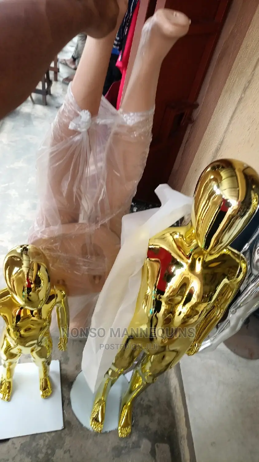 Age 5 To 12 Years Gold Chrome Unisex Kids Mannequins