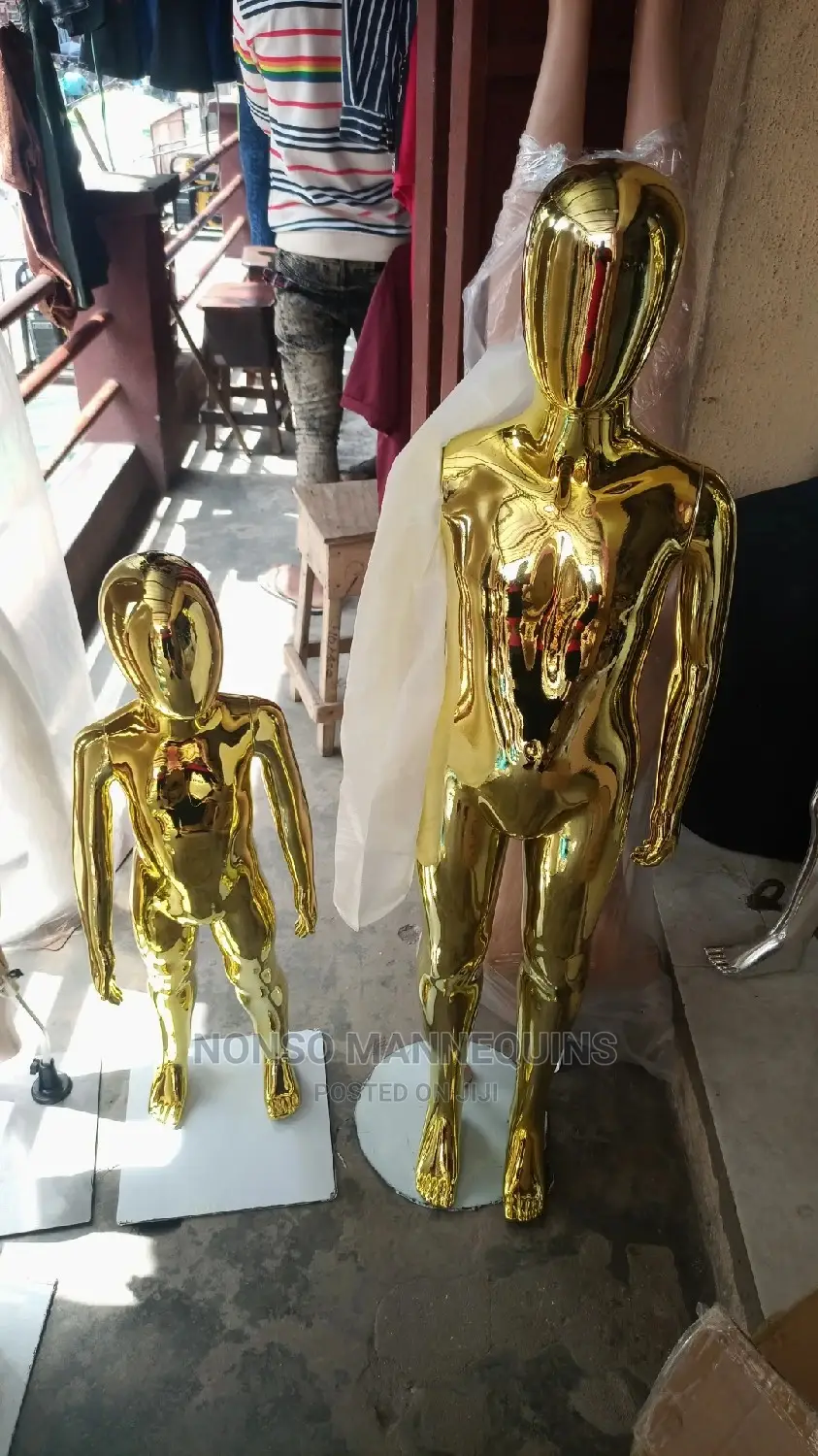 Age 5 To 12 Years Gold Chrome Unisex Kids Mannequins