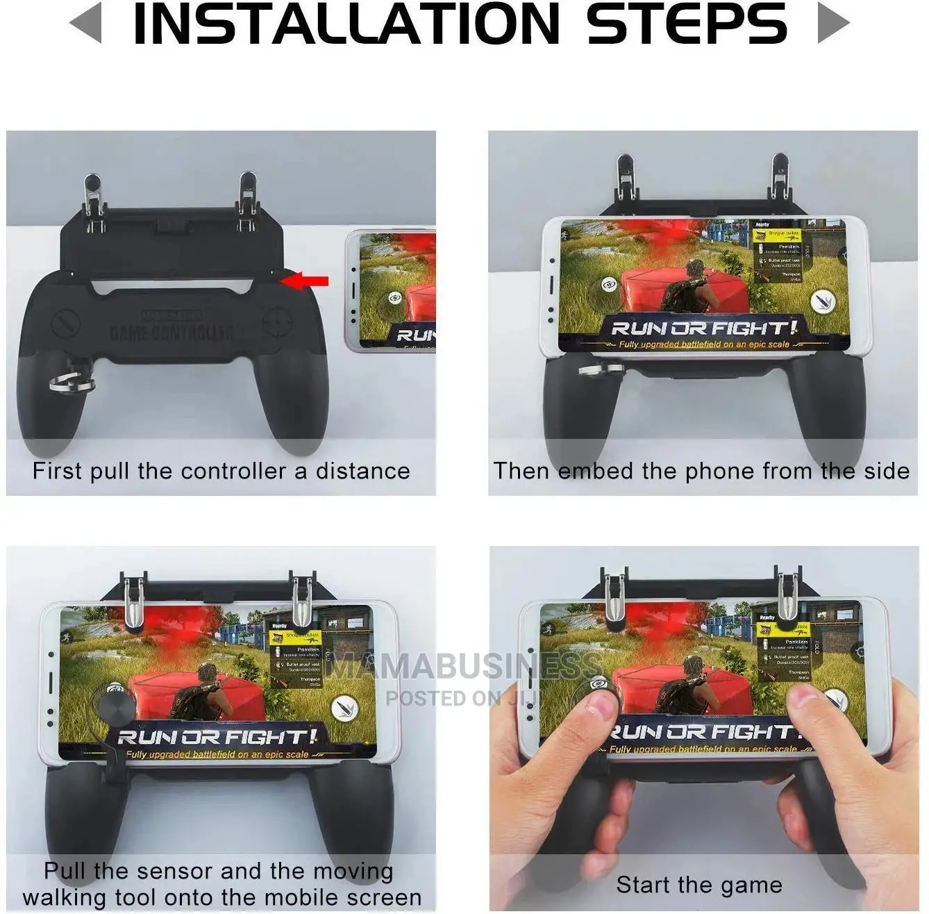 Mobile Game Controller W11+ for Pubg Game (Black)