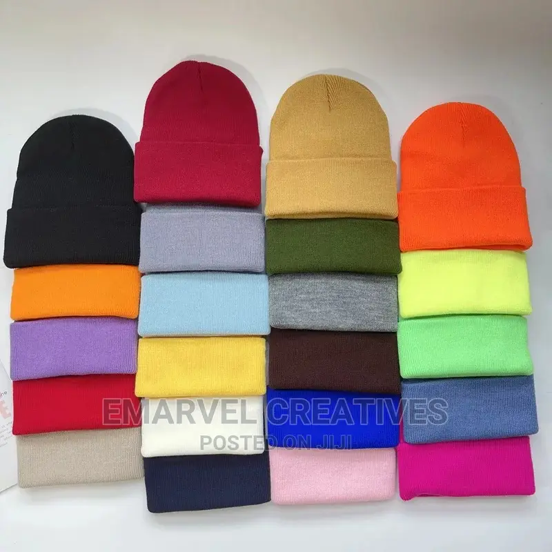 Unisex Winter Hats Solid Warm Soft Knitted Hats Girl Autumn