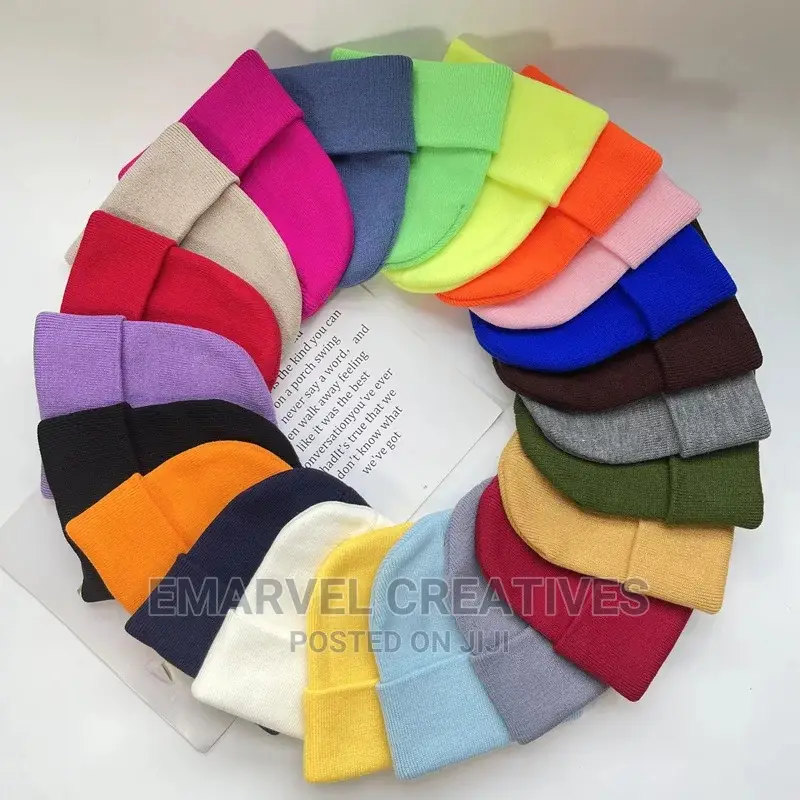 Unisex Winter Hats Solid Warm Soft Knitted Hats Girl Autumn