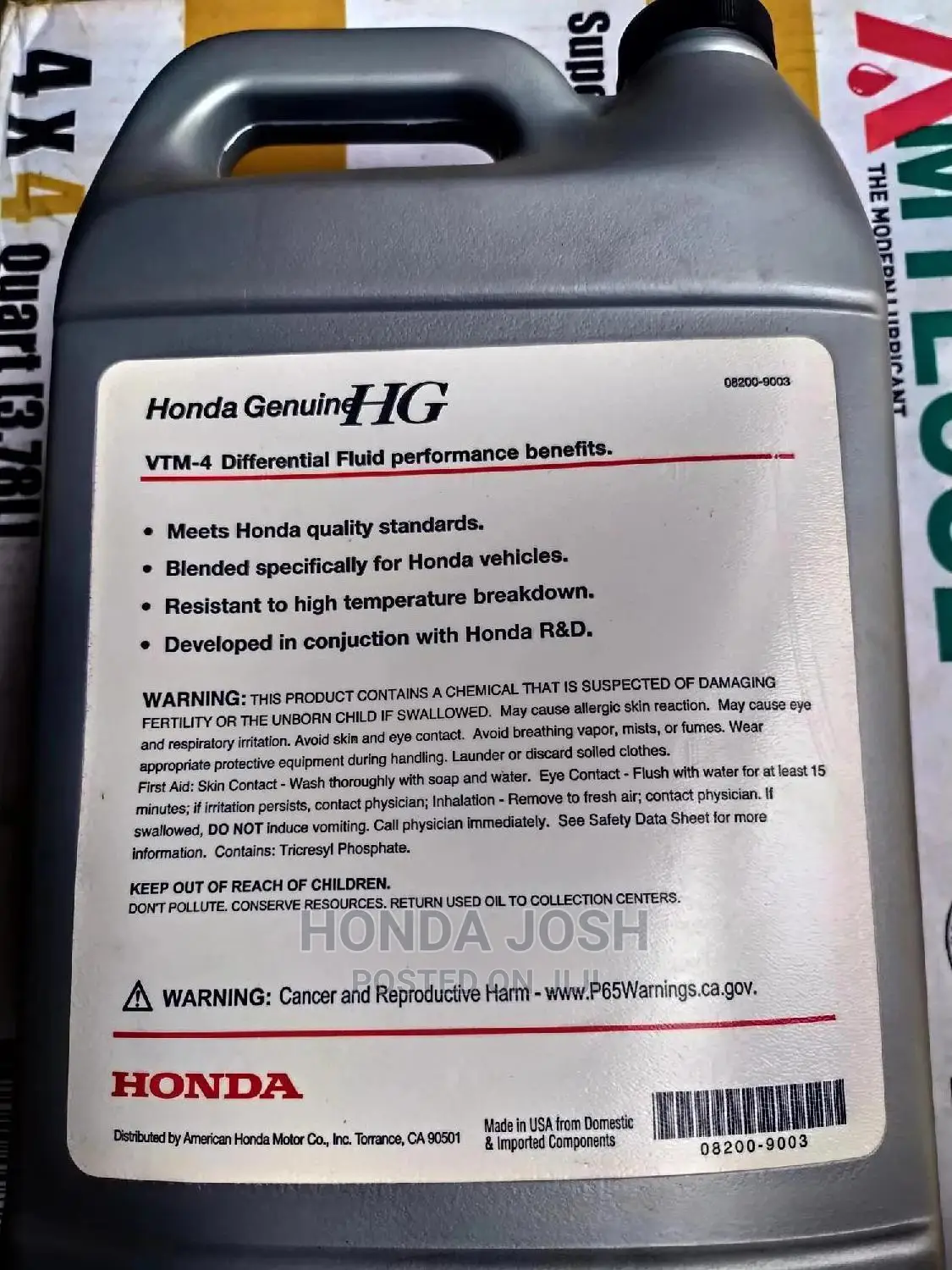 Vtm-4 Differential Fluid Axle Oil Honda And Acura(Original)