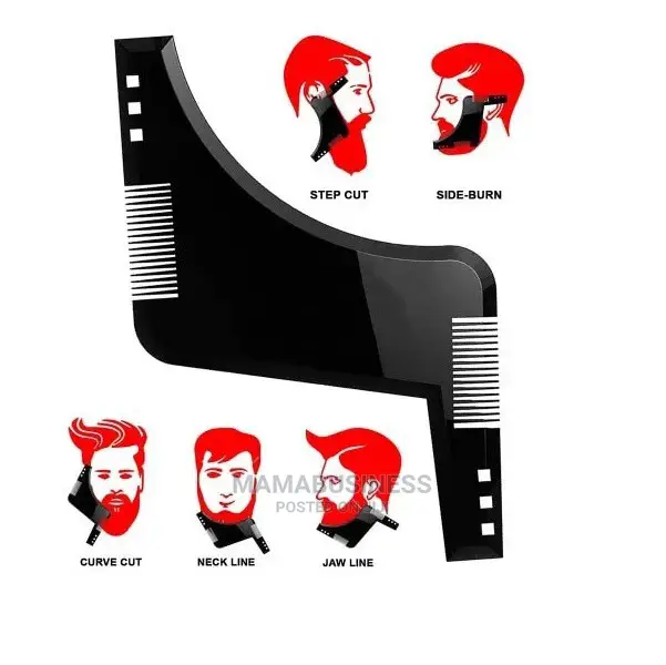 Beard Shaping Template Beard Comb Trimmer - Black