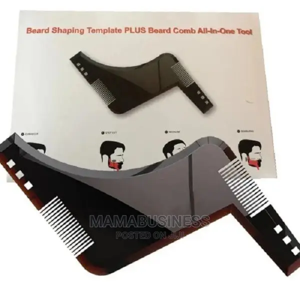 Beard Shaping Template Beard Comb All-in-One Tool - Brown