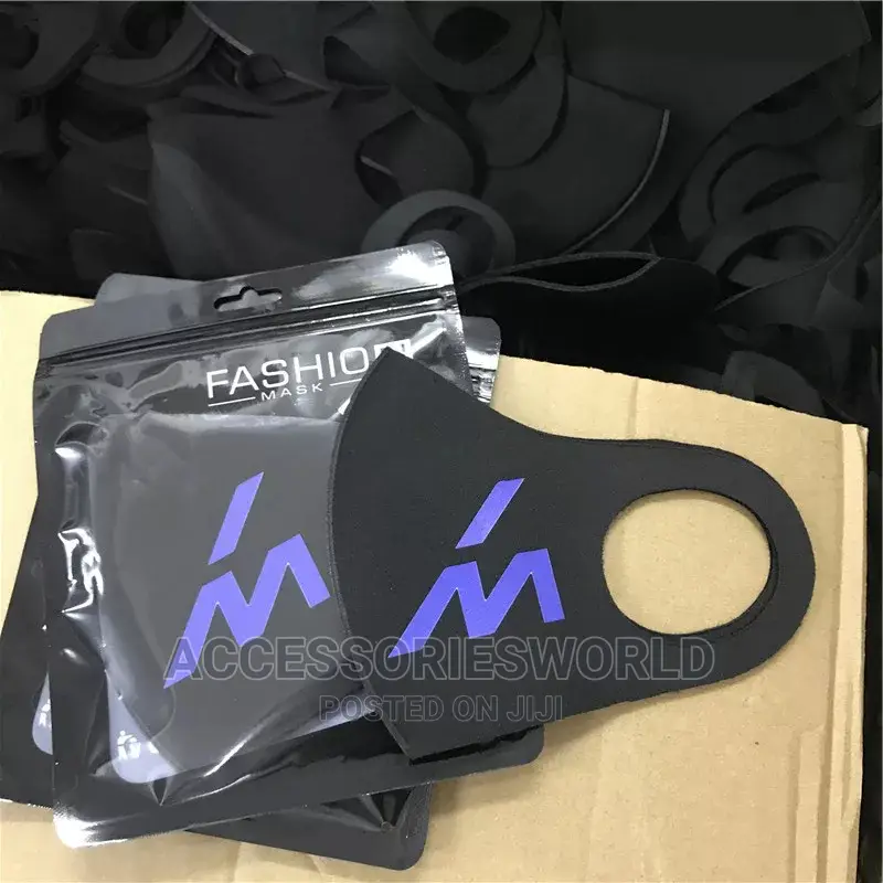 500 Pcs Print Your Logo Washable Black Fashion Face Mask