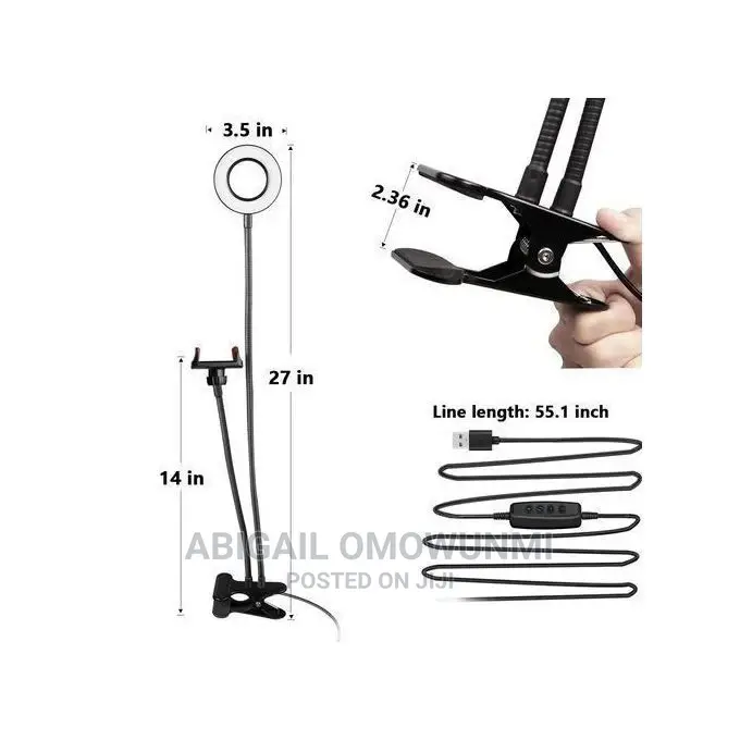 Selfie Ring Light With Phone Holder Clip Stand